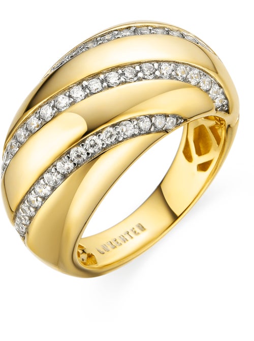 Bague Luxenter en argent sterling 925 et zircone brillante finition or 18k - Vikai - Kiabi