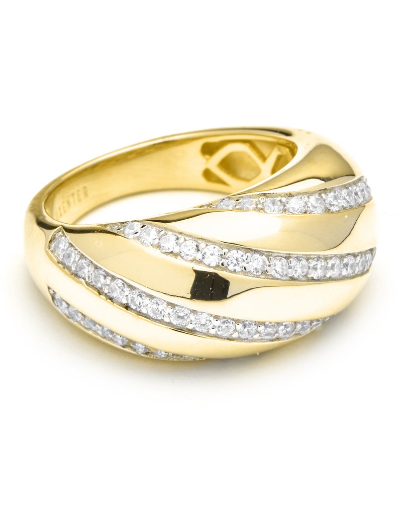 Bague Luxenter en argent sterling 925 et zircone brillante finition or 18k - Vikai Blanc - Kiabi