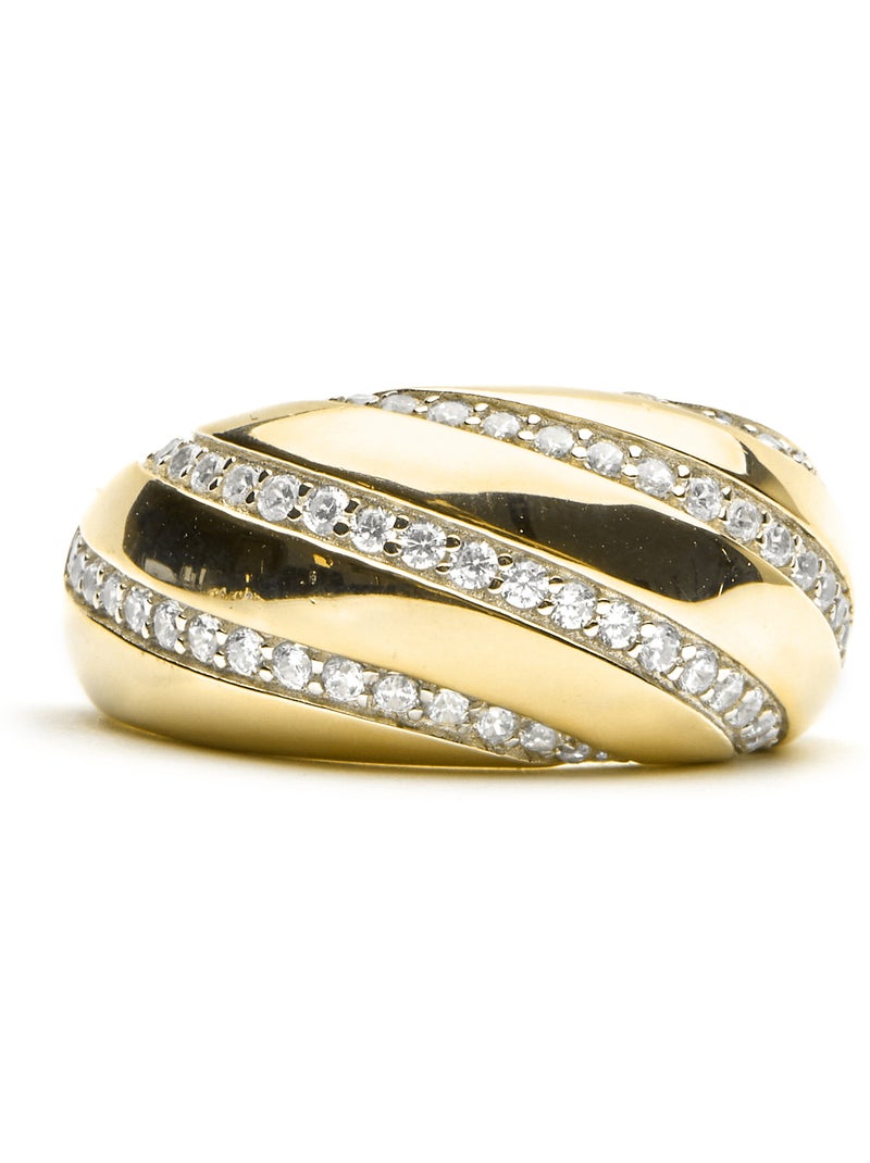 Bague Luxenter en argent sterling 925 et zircone brillante finition or 18k - Vikai Blanc - Kiabi