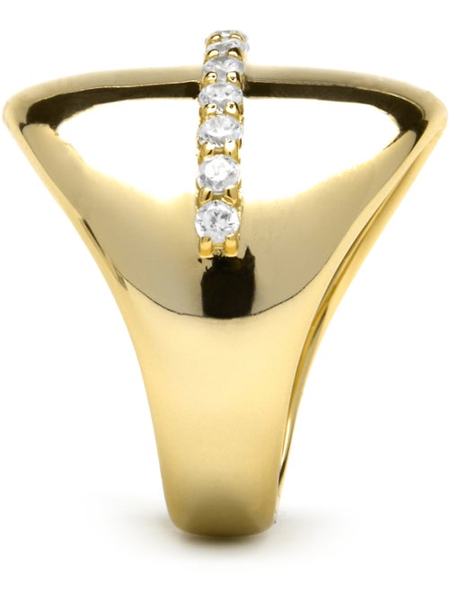 Bague Luxenter en argent sterling 925 et zircone brillante finition or jaune 18k - Idel - Kiabi