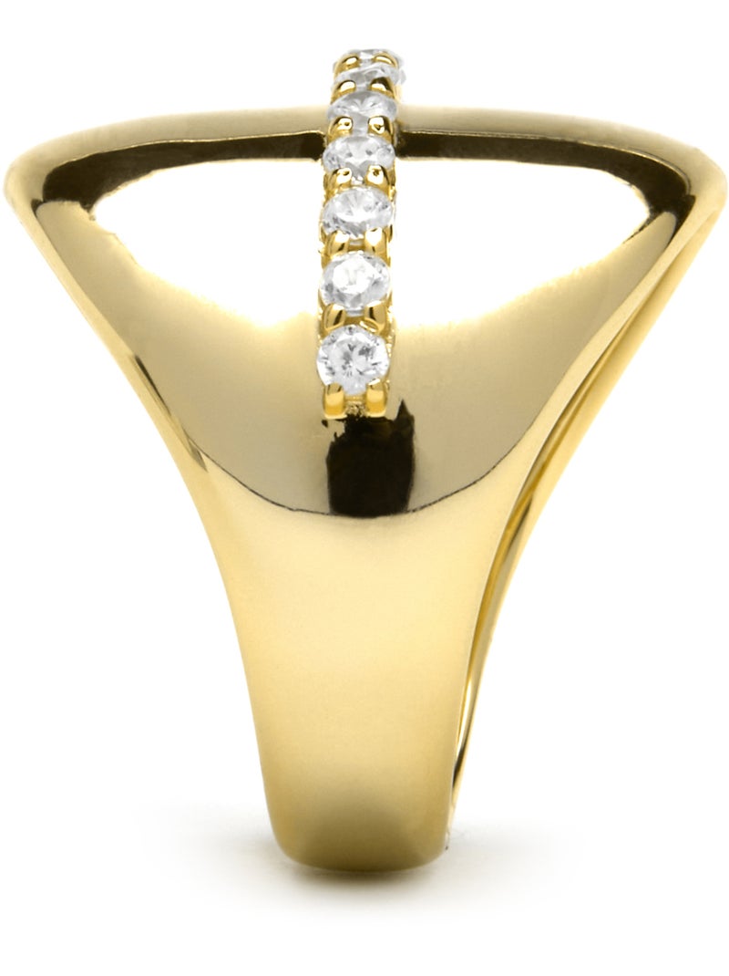 Bague Luxenter en argent sterling 925 et zircone brillante finition or jaune 18k - Idel Argent - Kiabi