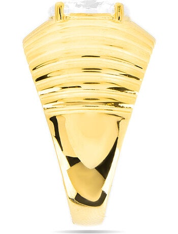 Bague Luxenter en argent sterling 925 et zircone brillante finition or jaune 18k - Metri