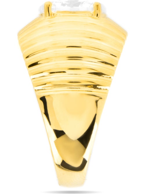 Bague Luxenter en argent sterling 925 et zircone brillante finition or jaune 18k - Metri - Kiabi