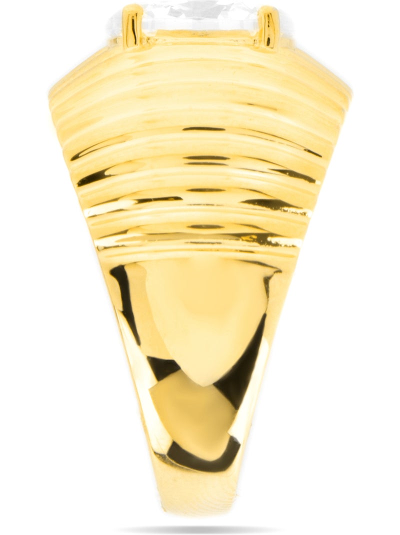 Bague Luxenter en argent sterling 925 et zircone brillante finition or jaune 18k - Metri Argent - Kiabi