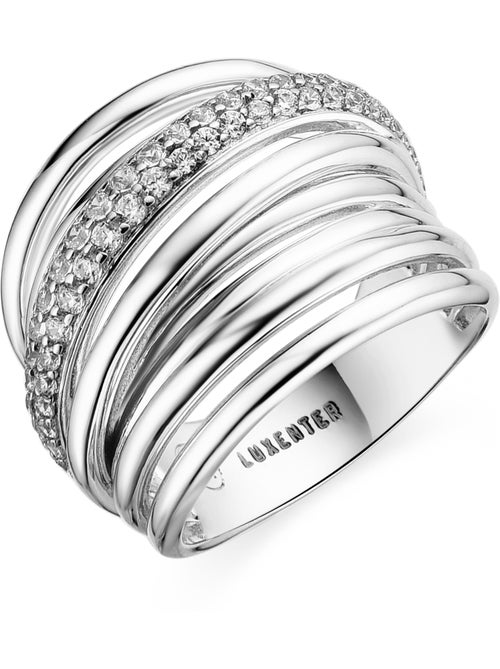 Bague Luxenter en argent sterling 925 et zircone brillante finition rhodium - Aslor - Kiabi