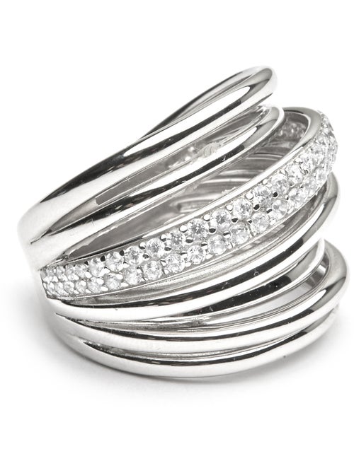Bague Luxenter en argent sterling 925 et zircone brillante finition rhodium - Aslor - Kiabi