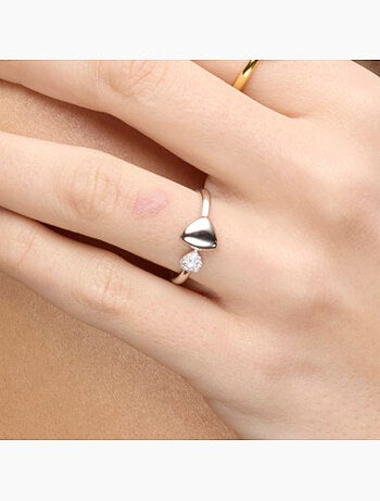 Bague Luxenter en argent sterling 925 et zircone brillante finition rhodium - Pesha