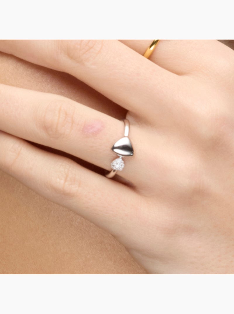 Bague Luxenter en argent sterling 925 et zircone brillante finition rhodium - Pesha Blanc - Kiabi