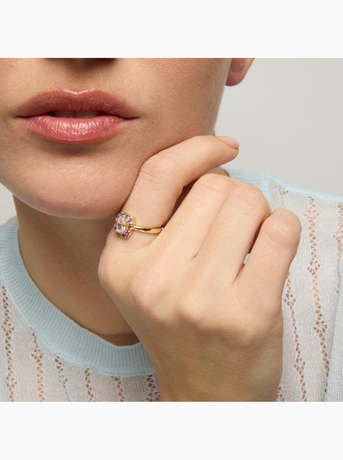 Bague Luxenter en argent sterling 925 et zircone multicolore, finition or jaune 18 carats - Mezay - Kiabi Bague Luxenter en argent sterling 925 et zircone multicolore, finition or jaune 18 carats - Mezay - Kiabi