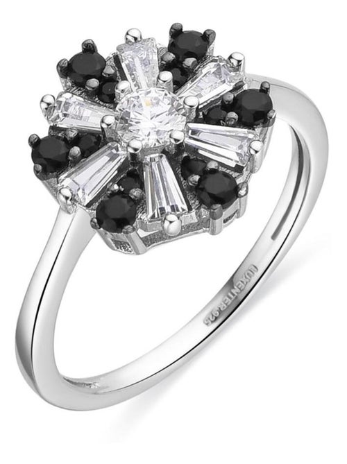 Bague Luxenter en argent sterling 925 et zircone Onix finition rhodium - Lorush - Kiabi