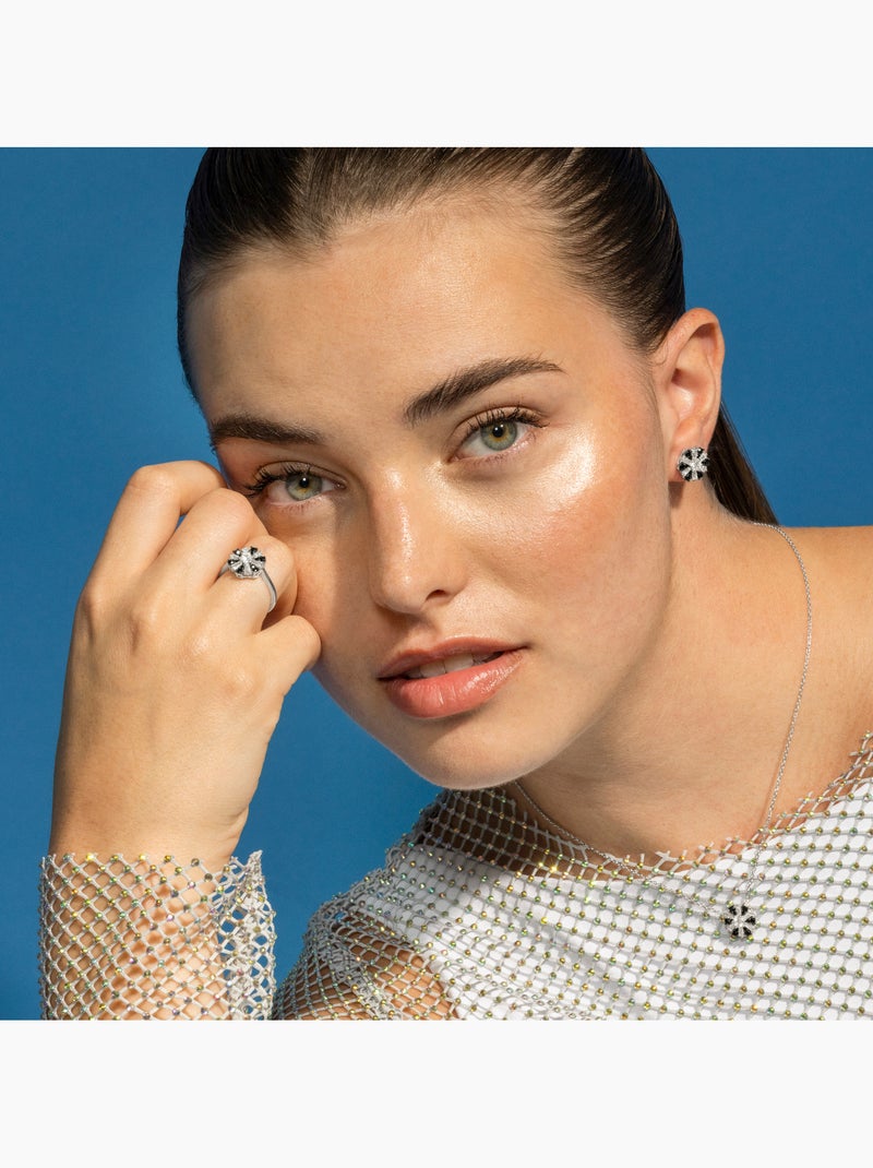 Bague Luxenter en argent sterling 925 et zircone Onix finition rhodium - Lorush Noir - Kiabi