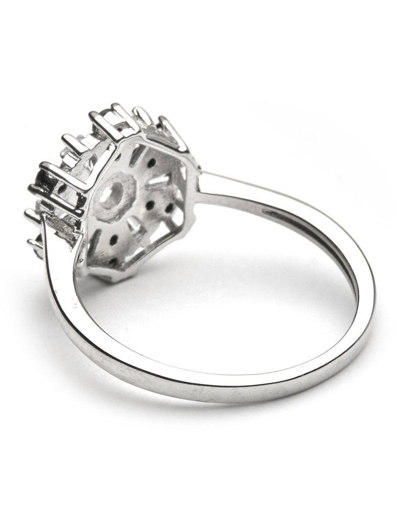 Bague Luxenter en argent sterling 925 et zircone Onix finition rhodium - Lorush Noir - Kiabi