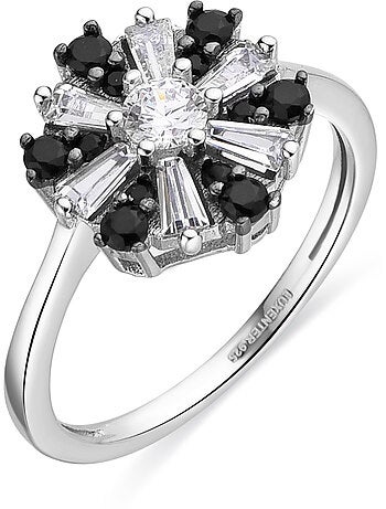 Bague Luxenter en argent sterling 925 et zircone Onix finition rhodium - Lorush
