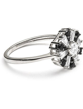 Bague Luxenter en argent sterling 925 et zircone Onix finition rhodium - Lorush