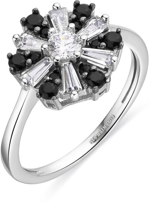 Bague Luxenter en argent sterling 925 et zircone Onix finition rhodium - Lorush - Kiabi