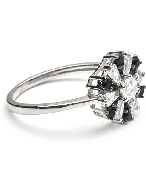 Bague Luxenter en argent sterling 925 et zircone Onix finition rhodium - Lorush - Kiabi