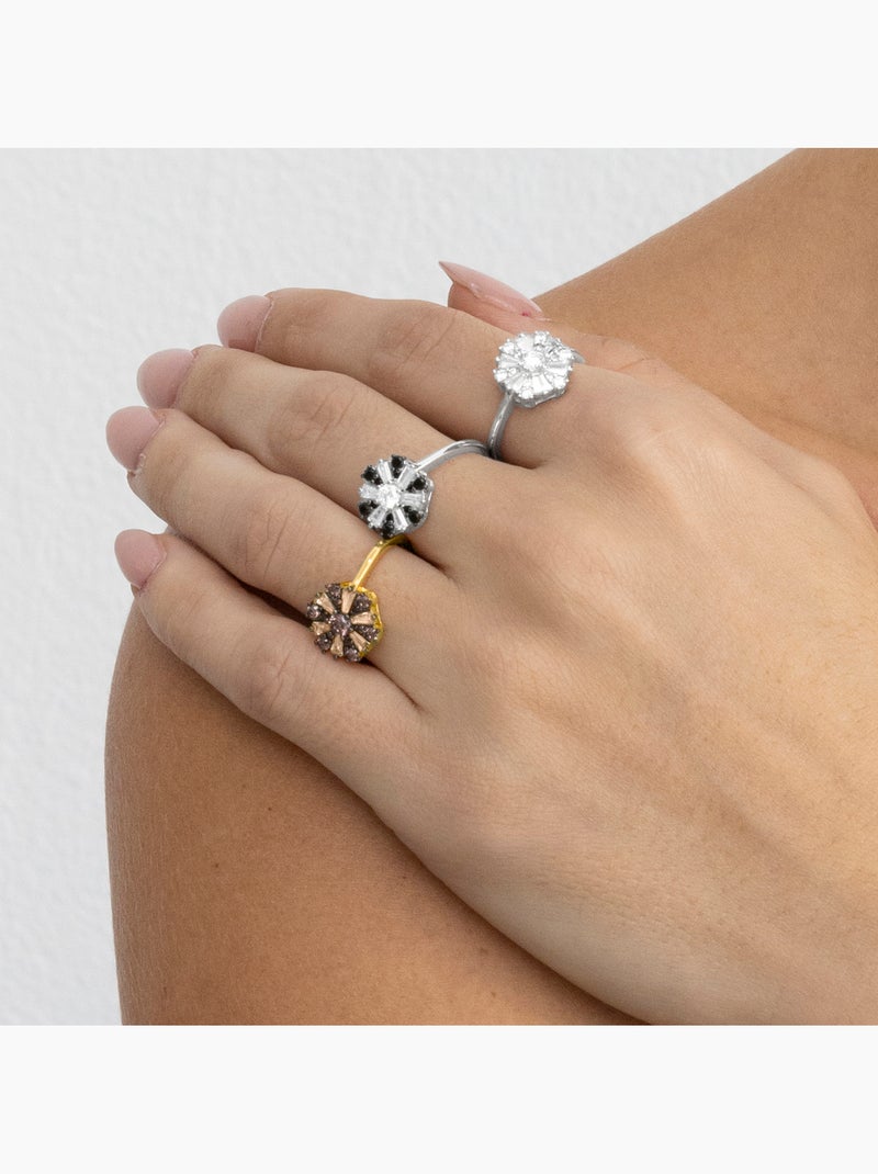 Bague Luxenter en argent sterling 925 et zircone Onix finition rhodium - Lorush Noir Noir - Kiabi