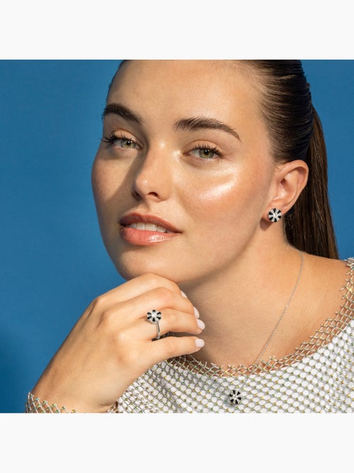 Bague Luxenter en argent sterling 925 et zircone Onix finition rhodium - Lorush - Kiabi