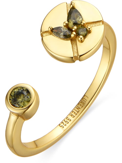 Bague Luxenter en argent sterling 925 et zircone peridot finition or 18k - Ufore Taille réglable - Kiabi Bague Luxenter en argent sterling 925 et zircone peridot finition or 18k - Ufore Taille réglable - Kiabi