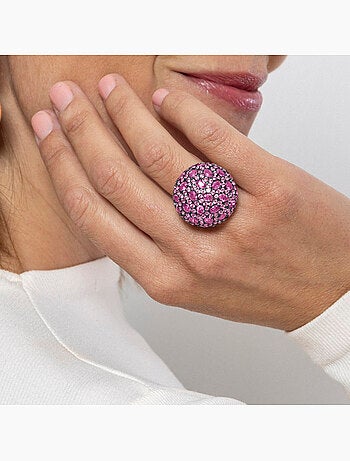 Bague Luxenter en argent sterling 925 et zircone rubis finition or jaune 18k - Rikao Taille réglable