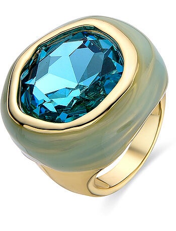 Bague Luxenter en cristal vert et plaqué or 18k - Mantis