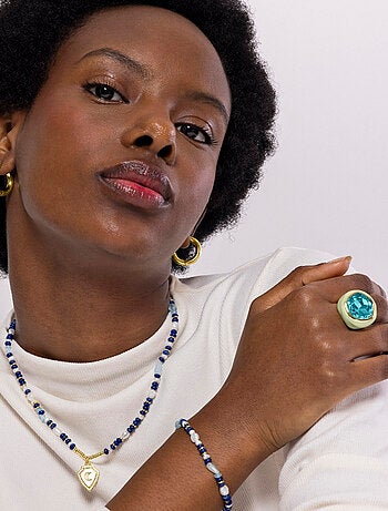 Bague Luxenter en cristal vert et plaqué or 18k - Mantis