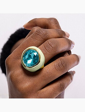 Bague Luxenter en cristal vert et plaqué or 18k - Mantis