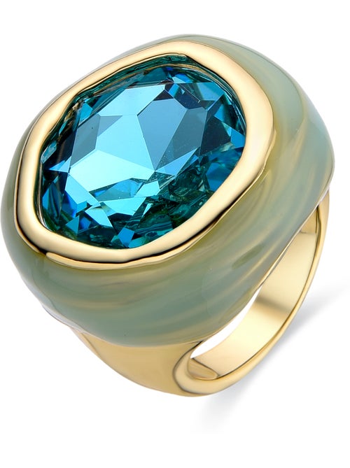 Bague Luxenter en cristal vert et plaqué or 18k - Mantis - Kiabi