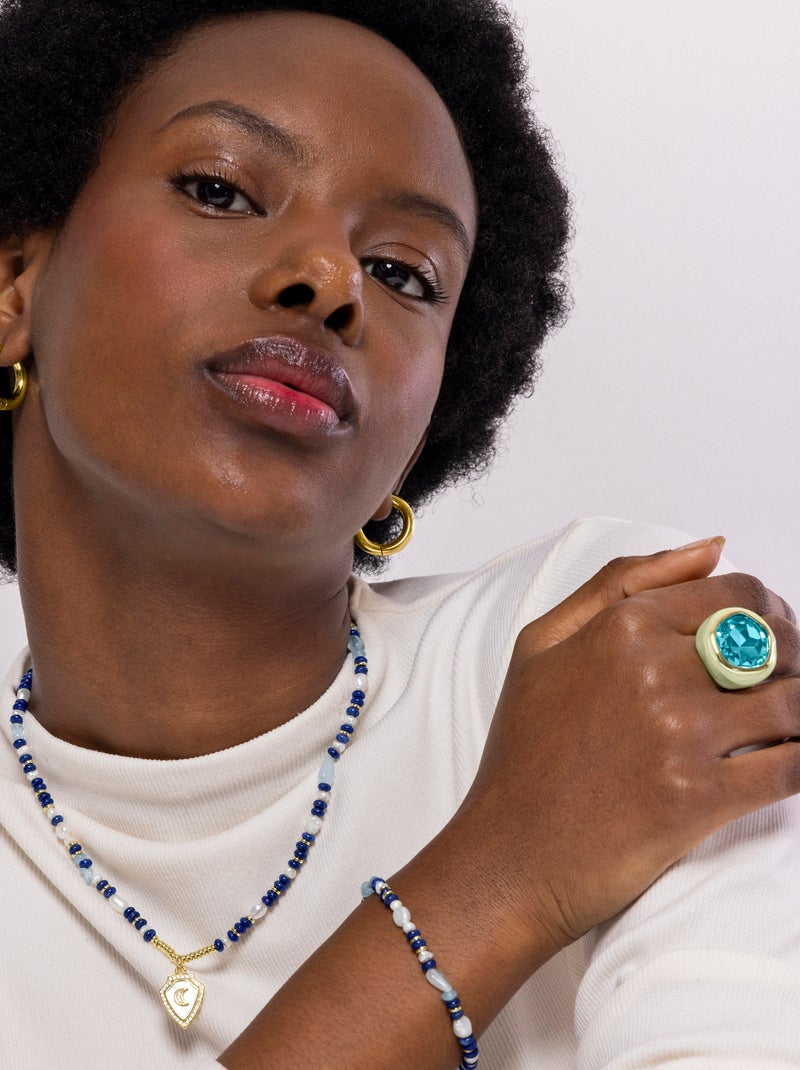 Bague Luxenter en cristal vert et plaqué or 18k - Mantis Vert - Kiabi