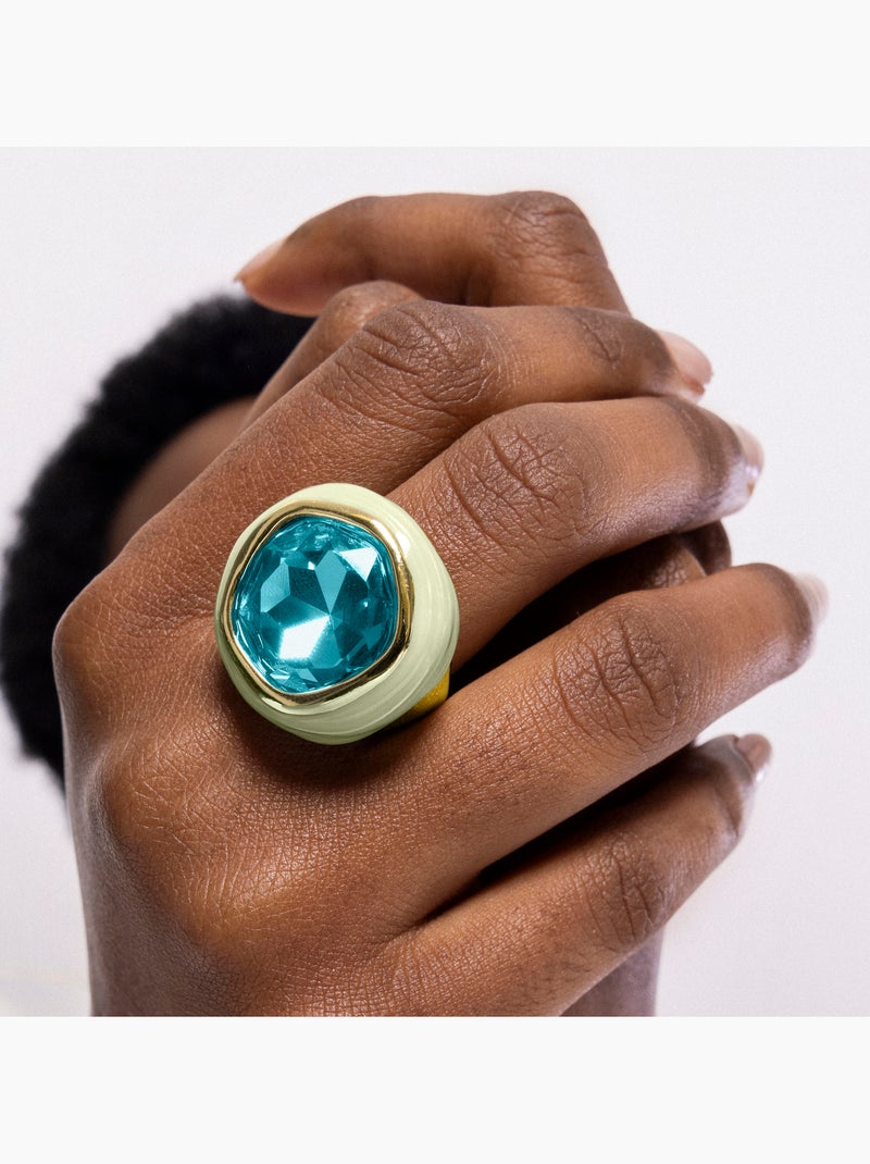 Bague Luxenter en cristal vert et plaqué or 18k - Mantis Vert - Kiabi