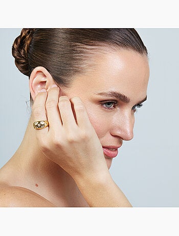 Bague Luxenter en métal brillant et alliage de zirconi fini en or jaune 18 carats - Juini