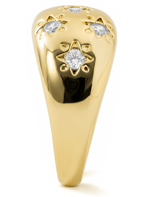 Bague Luxenter en métal brillant et alliage de zirconi fini en or jaune 18 carats - Juini - Kiabi