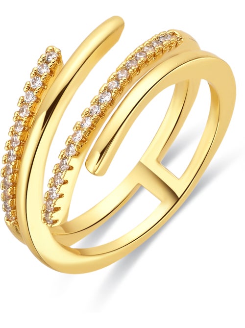Bague Luxenter en métal brillant et alliage de zirconie finie en or jaune 18 carats - Isda - Kiabi Bague Luxenter en métal brillant et alliage de zirconie finie en or jaune 18 carats - Isda - Kiabi