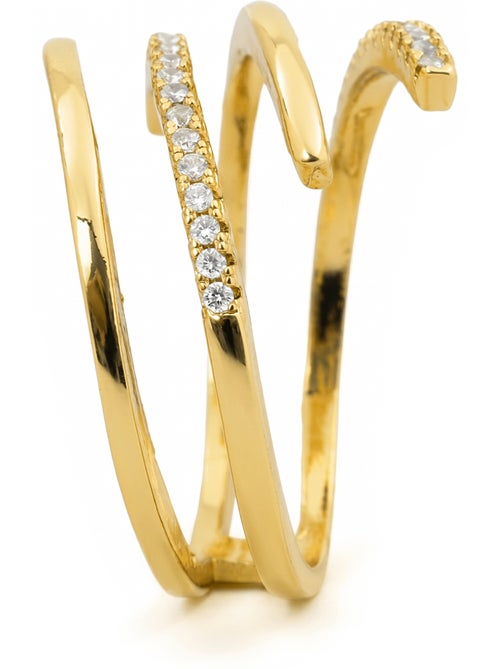 Bague Luxenter en métal brillant et alliage de zirconie finie en or jaune 18 carats - Isda - Kiabi Bague Luxenter en métal brillant et alliage de zirconie finie en or jaune 18 carats - Isda - Kiabi