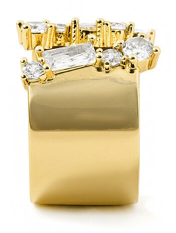 Bague Luxenter en métal brillant et alliage de zirconie, finie en or jaune 18 carats - Legin