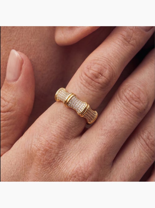 Bague Luxenter en métal brillant et alliage de zirconie finie en or jaune 18 carats - Rechi - Kiabi Bague Luxenter en métal brillant et alliage de zirconie finie en or jaune 18 carats - Rechi - Kiabi