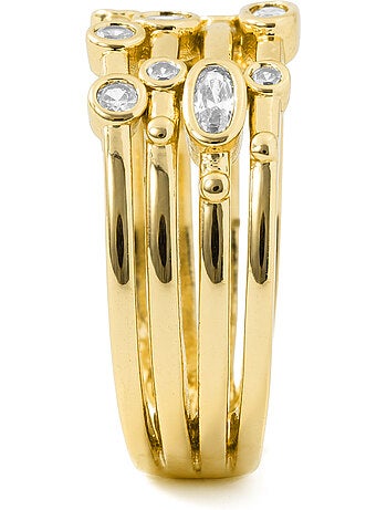 Bague Luxenter en métal brillant et alliage de zirconie finie en or jaune 18 carats - Ulethel