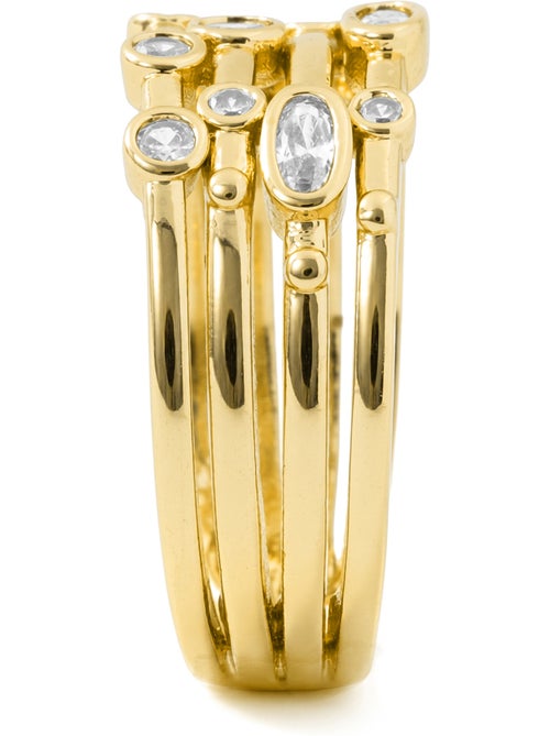 Bague Luxenter en métal brillant et alliage de zirconie finie en or jaune 18 carats - Ulethel - Kiabi Bague Luxenter en métal brillant et alliage de zirconie finie en or jaune 18 carats - Ulethel - Kiabi