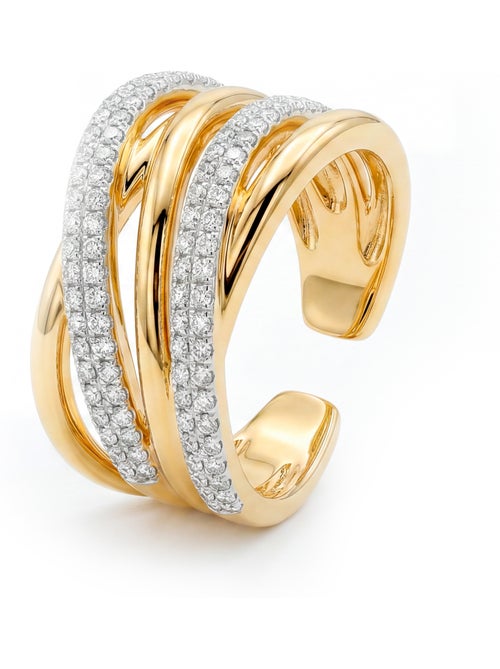 Bague Luxenter en métal brillant et alliage de zirconie, finie en or jaune 18 carats - Ximara - Kiabi Bague Luxenter en métal brillant et alliage de zirconie, finie en or jaune 18 carats - Ximara - Kiabi