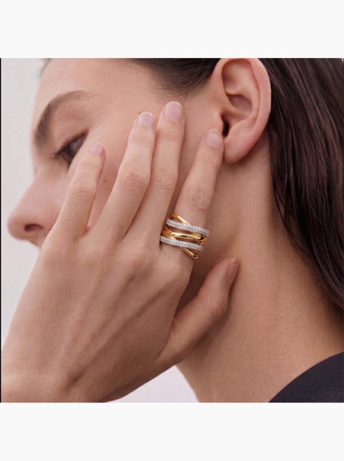 Bague Luxenter en métal brillant et alliage de zirconie, finie en or jaune 18 carats - Ximara - Kiabi Bague Luxenter en métal brillant et alliage de zirconie, finie en or jaune 18 carats - Ximara - Kiabi