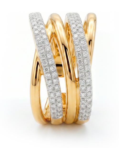 Bague Luxenter en métal brillant et alliage de zirconie, finie en or jaune 18 carats - Ximara - Kiabi Bague Luxenter en métal brillant et alliage de zirconie, finie en or jaune 18 carats - Ximara - Kiabi