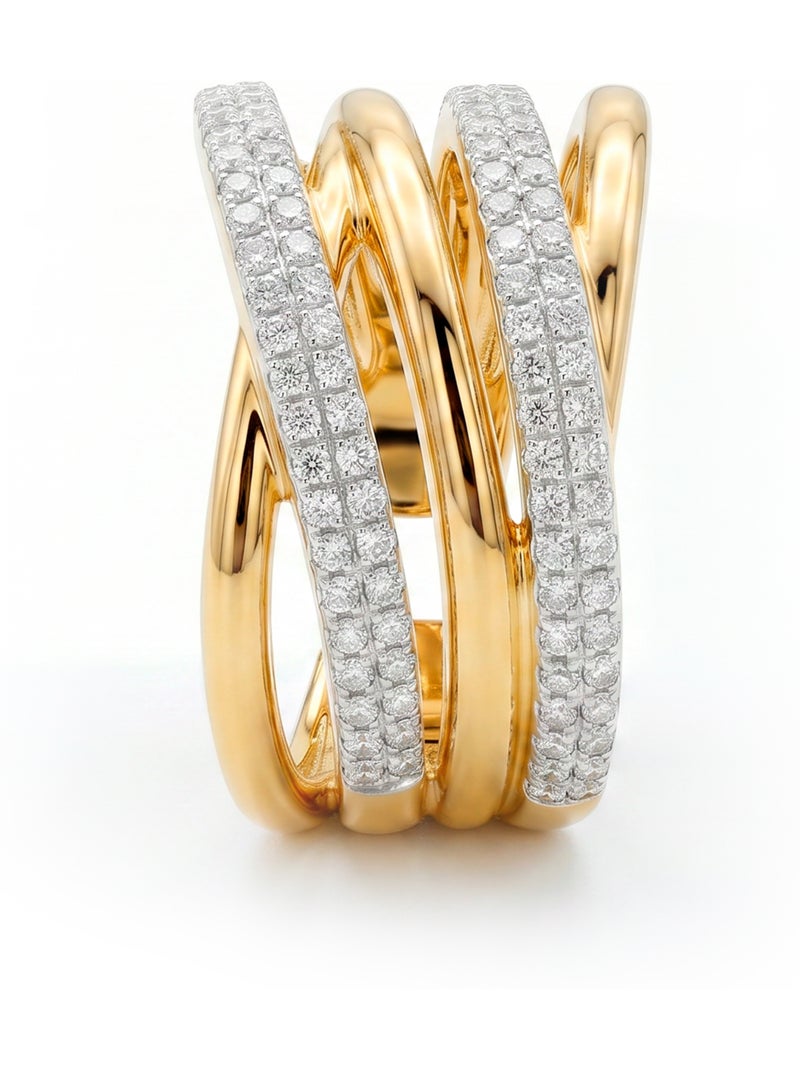 Bague Luxenter en métal brillant et alliage de zirconie, finie en or jaune 18 carats - Ximara Doré/or - Kiabi
