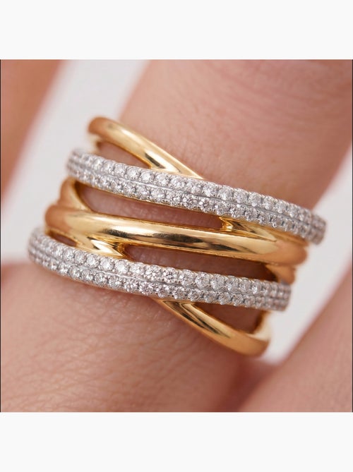 Bague Luxenter en métal brillant et alliage de zirconie, finie en or jaune 18 carats - Ximara - Kiabi Bague Luxenter en métal brillant et alliage de zirconie, finie en or jaune 18 carats - Ximara - Kiabi