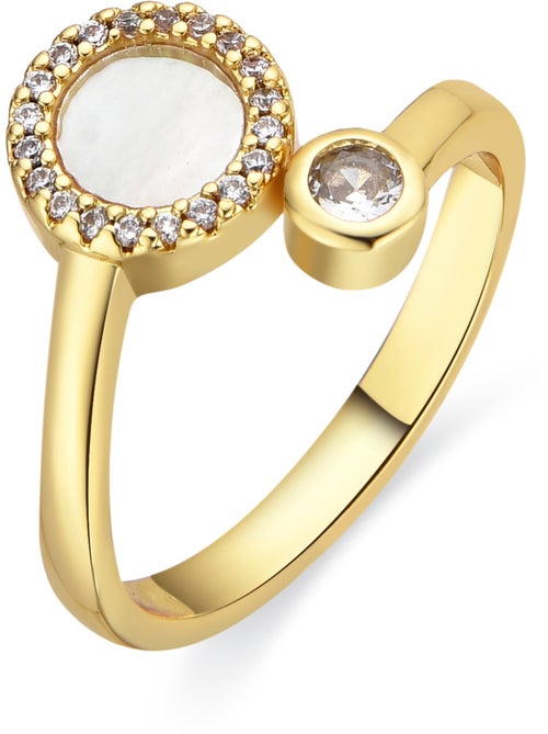 Bague Luxenter en nacre blanche or 18k - Yaran Taille réglable - Kiabi