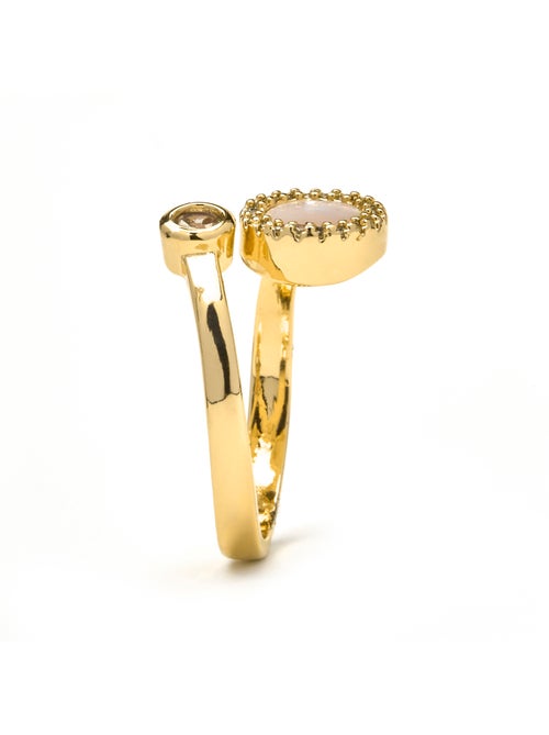 Bague Luxenter en nacre blanche or 18k - Yaran Taille réglable - Kiabi