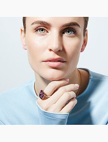 Bague Luxenter en zircone améthyste avec finition en or jaune 18 carats - Rakco