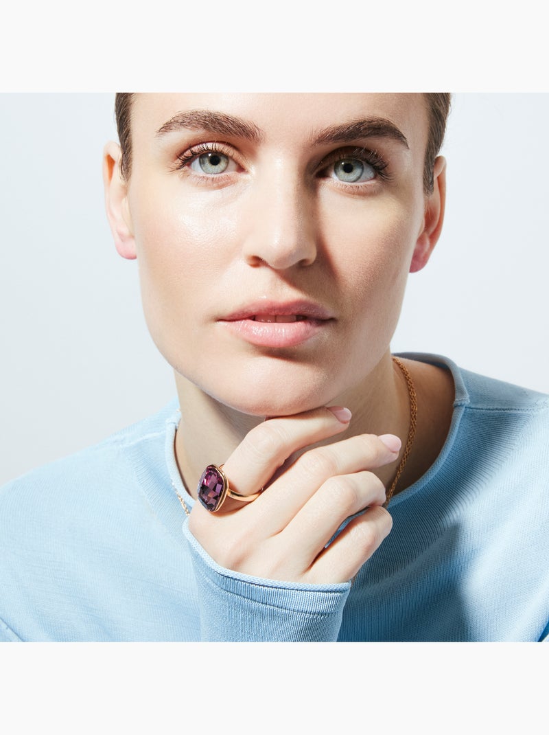 Bague Luxenter en zircone améthyste avec finition en or jaune 18 carats - Rakco Violet - Kiabi