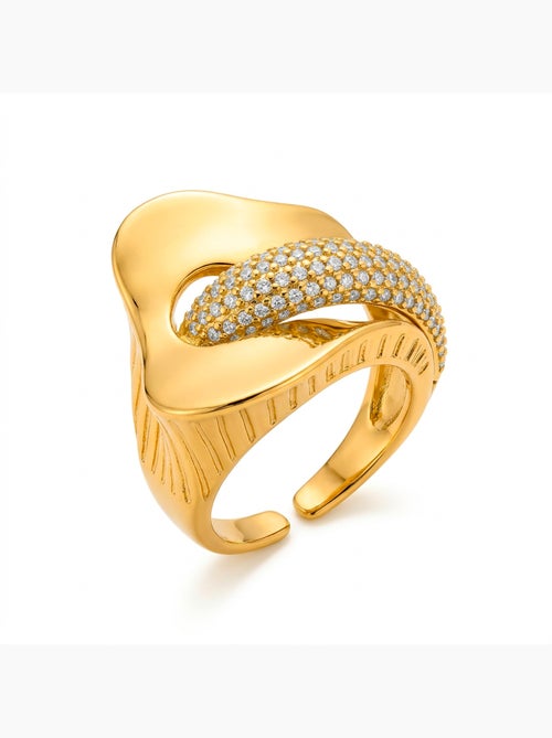 Bague Luxenter en zircone brillante avec finition en or jaune 18 carats - Lefri - Kiabi Bague Luxenter en zircone brillante avec finition en or jaune 18 carats - Lefri - Kiabi