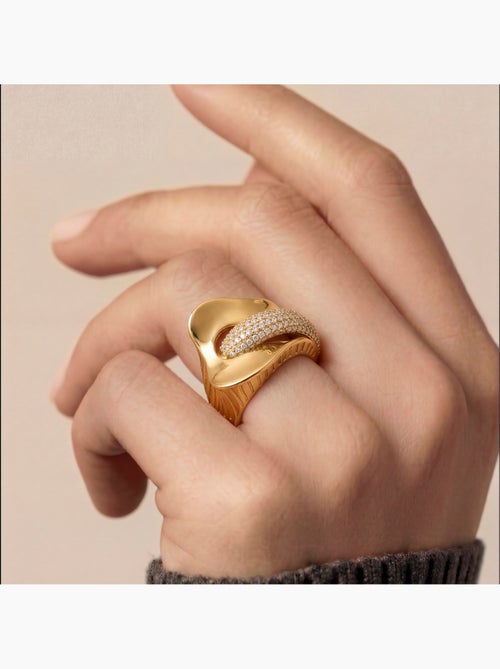 Bague Luxenter en zircone brillante avec finition en or jaune 18 carats - Lefri - Kiabi Bague Luxenter en zircone brillante avec finition en or jaune 18 carats - Lefri - Kiabi