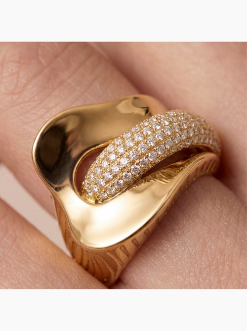 Bague Luxenter en zircone brillante avec finition en or jaune 18 carats - Lefri - Kiabi Bague Luxenter en zircone brillante avec finition en or jaune 18 carats - Lefri - Kiabi